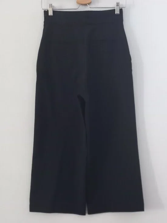 RED VALENTINO black high waist wide leg dress pants with gold belt buckle - Picture 8 of 13